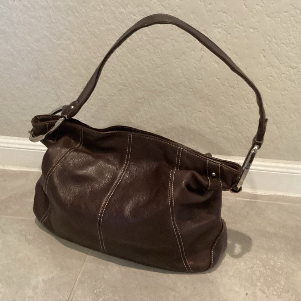 Tignanello Brown Leather Hobo Bag - Picture 2 of 11